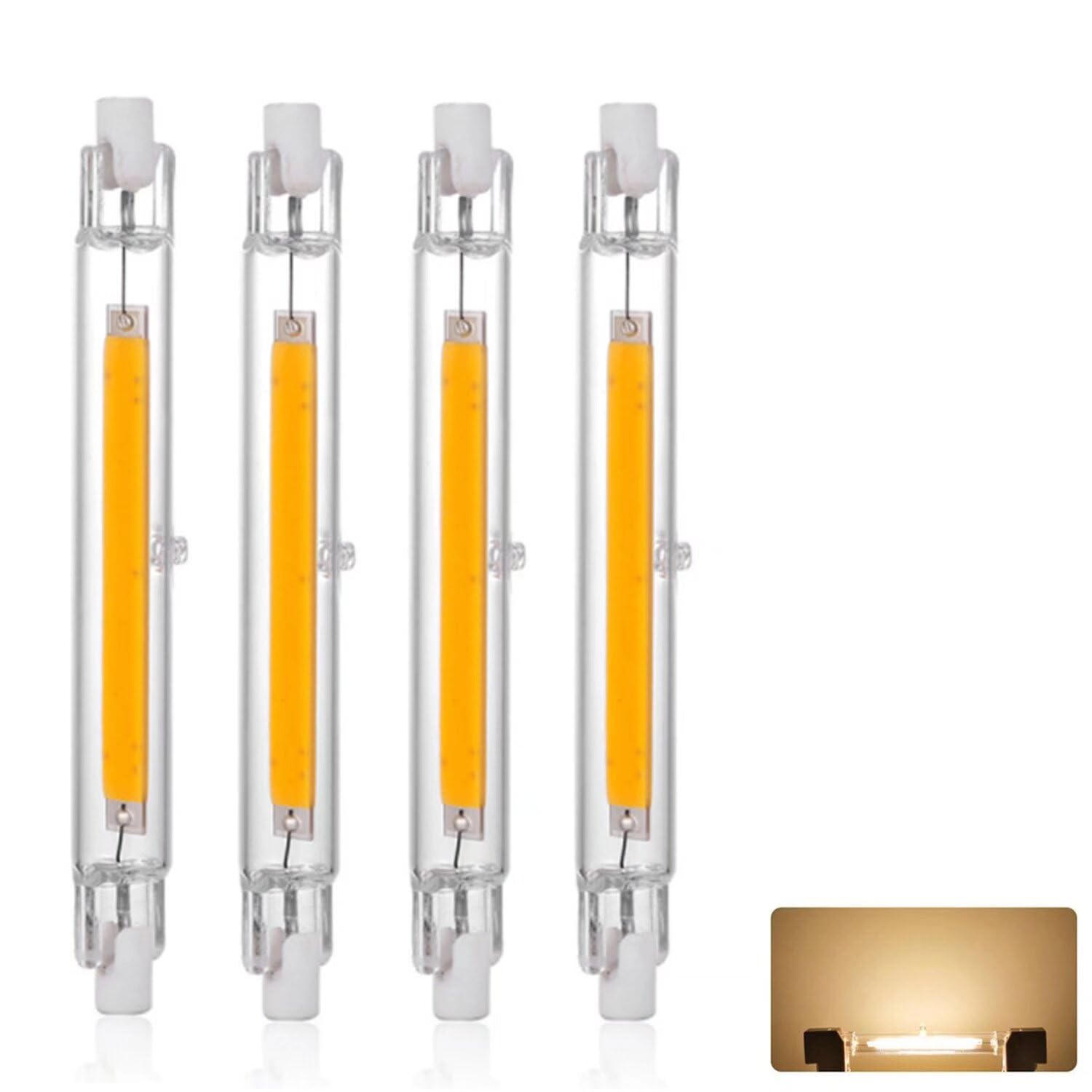 R7S LED Bulb 189mm Dimmable, LED R7S 189mm 30W Light Bulb, Equivalent J189 300W Halogen, 3000LM, Warm White 2700K, R7S COB Double Ended Reflector Linear Lamp for Ceiling Wall Lamp, 4 Pack