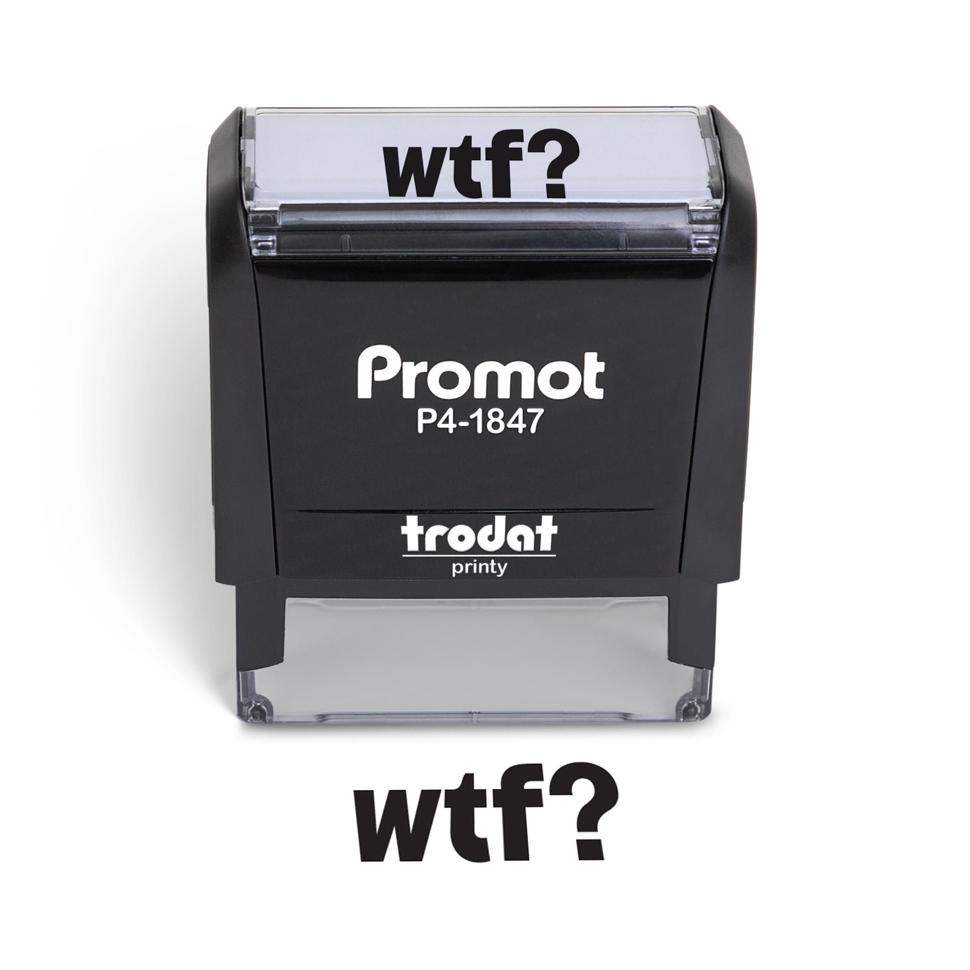 Promot Novelty Message Stamp - WTF Ink Stamps for Office Pranks, Crafting, Scrapbooking, Planners - Funny Gag Stamper with Clear and Crisp Impressions, Black Ink
