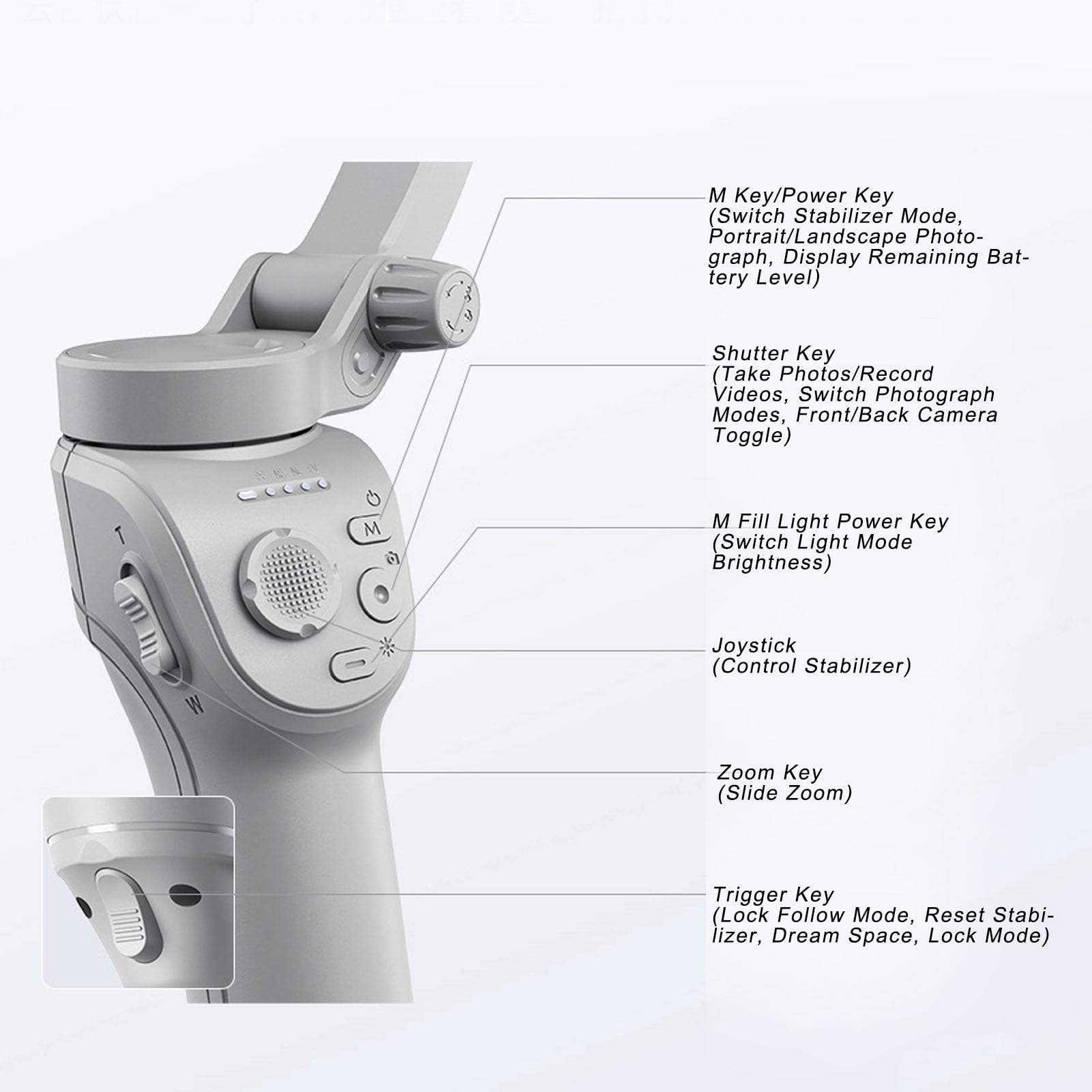 Asixxsix Estabilizador Gimbal, estabilizador portátil de 3 Ejes para la mayoría de los Smartphones, Seguimiento Facial, luz de Relleno, batería de 8 Horas, para Grabar Vlogs.