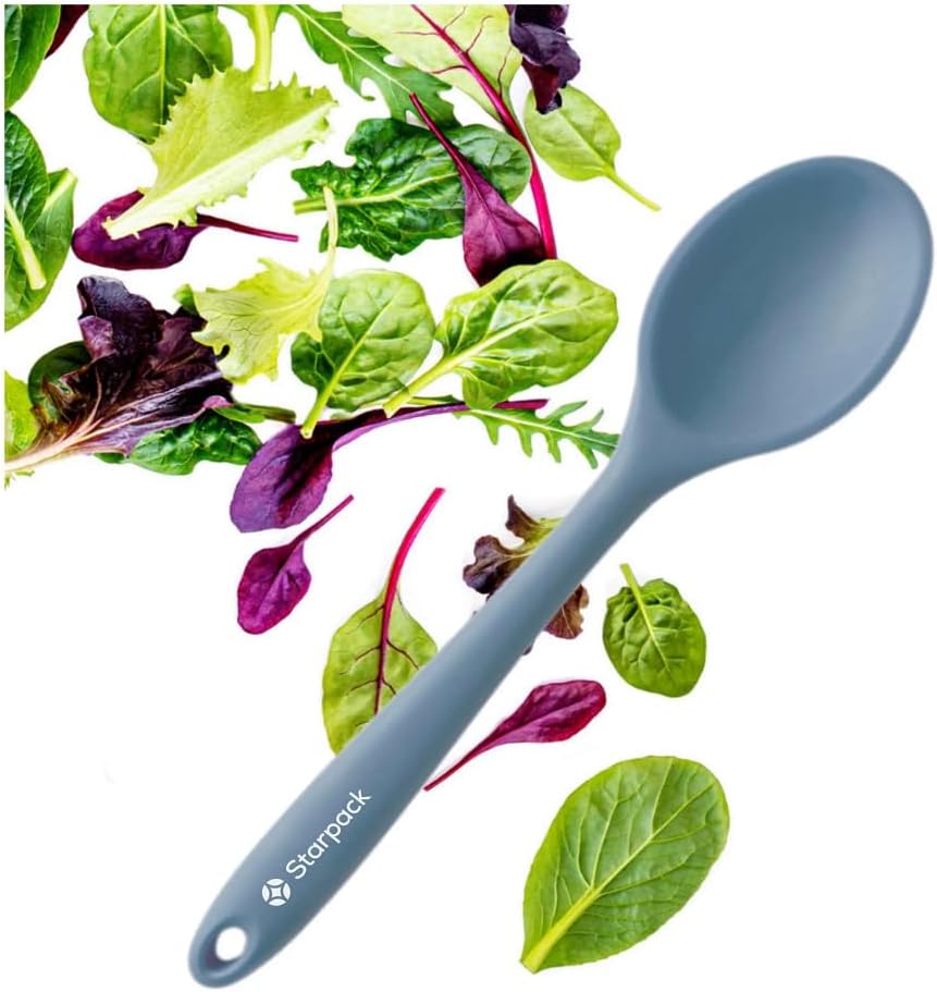 Starpack 'Mix it Up' Premium Silicone Cooking Spoons - Silicone Mixing Spoons for Baking Heat Resistant 600°F - Nonstick Cookware Serving Spoon for Kitchen - Rubber Stirring Spoon