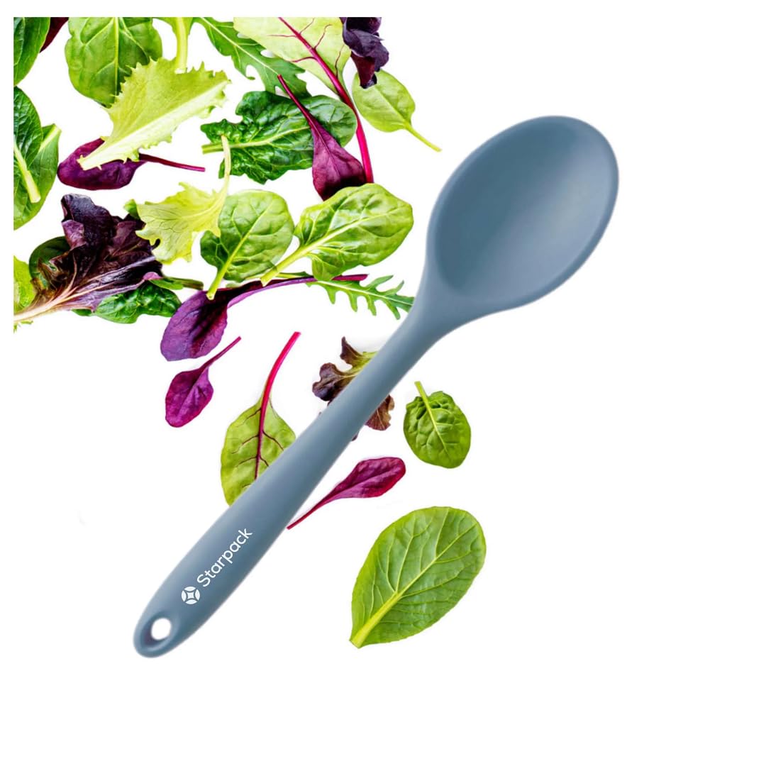 Starpack 'Mix it Up' Premium Silicone Cooking Spoons - Silicone Mixing Spoons for Baking Heat Resistant 600°F - Nonstick Cookware Serving Spoon for Kitchen - Rubber Stirring Spoon