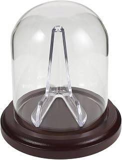 VOSAREA Glass Dome Watch Display Holder and Acrylic with Wooden Base | Cloche, Removable Cover, Moisture Guard, for Collectibles on Bookshelf or Desk