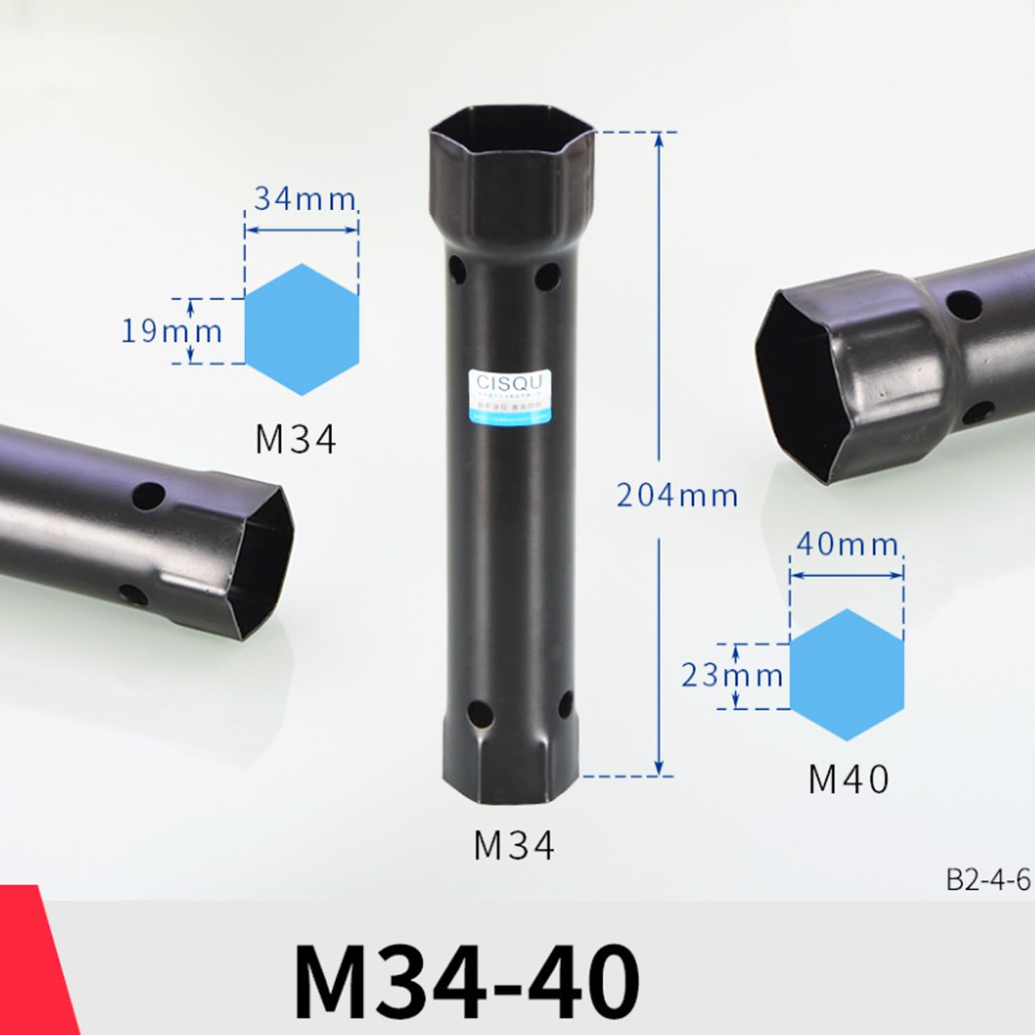 Clé à Douille Universelle LightBeacon Pour Robinet - Outil De Plomberie Noir - 34mm/40mm