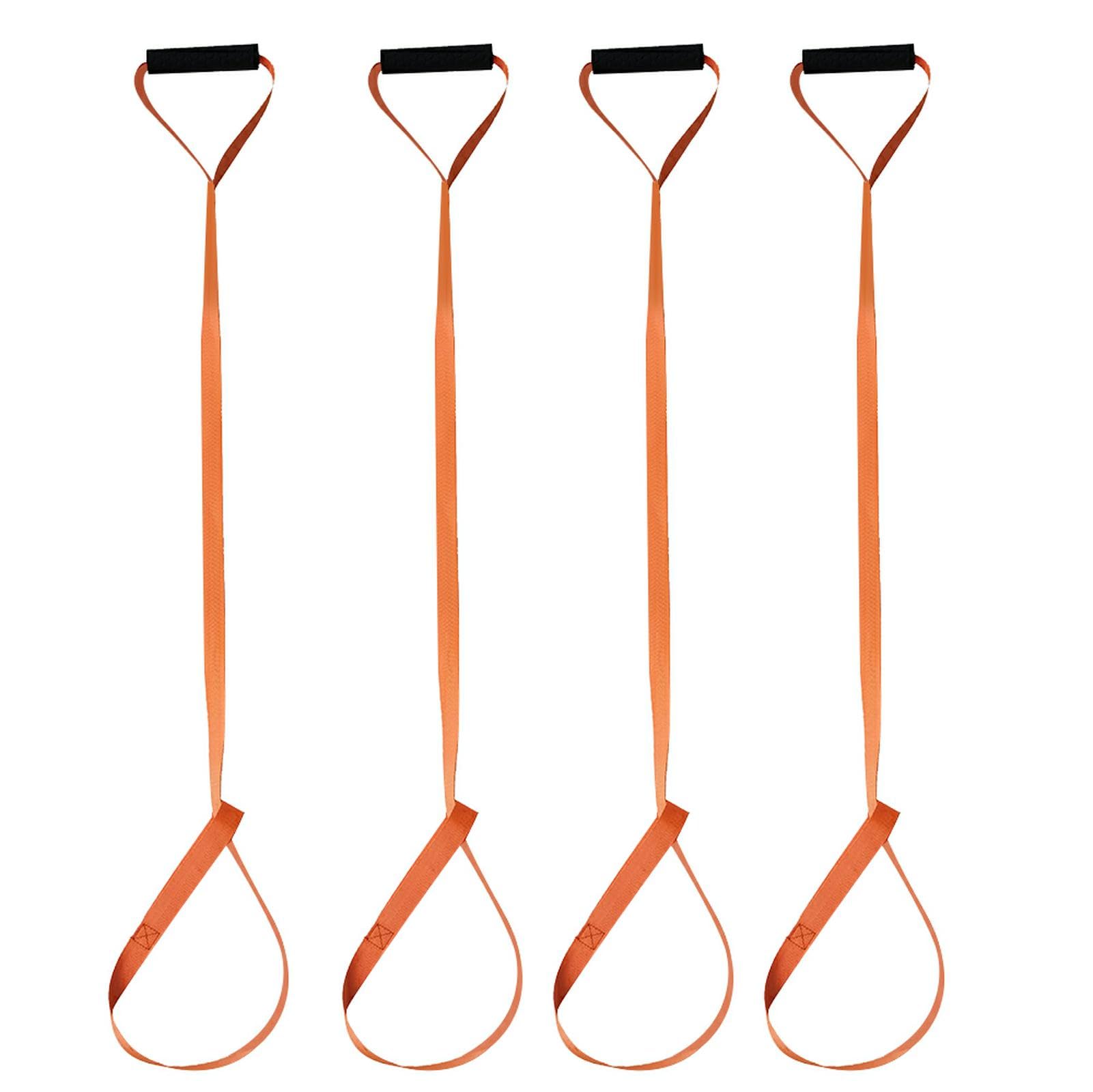 4 Pcs Sangle de Traînée de Cerf Orange,Deer Drag Corde De Traction pour Cerf,Corde de Traînée de Cerf,Sangle Harnais Cerf,Corde de Traction pour Cerf,Accessoires de Chasse avec Poignée