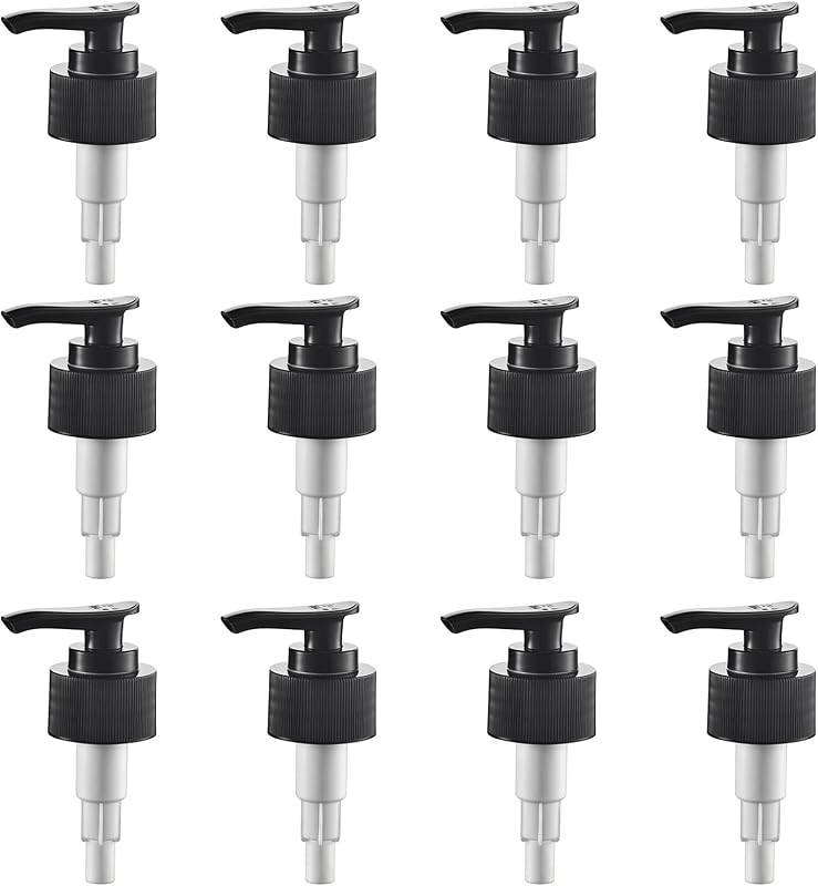 UPSTORE 12 Cabeças de Bomba para Frascos com Rosca 24/410, Plástico Preto