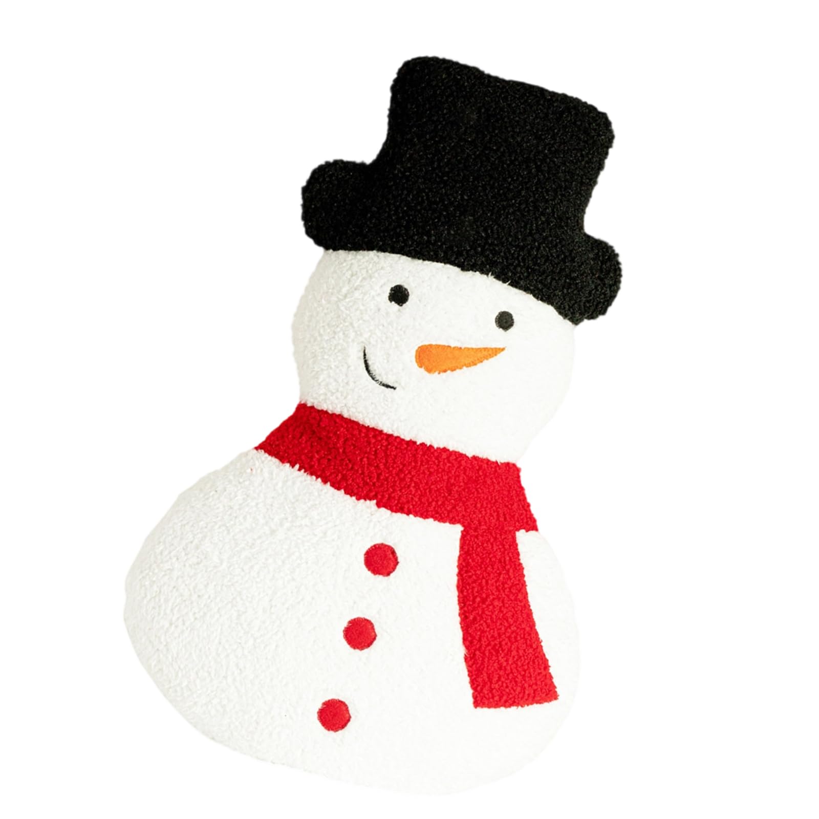 Kalttoy Snowman Furry Cushion with PP Cotton Filling Cartoon Throw Pillow Multifunctional Holiday Christmas Sofa Bed Decoration Snowman Cushion