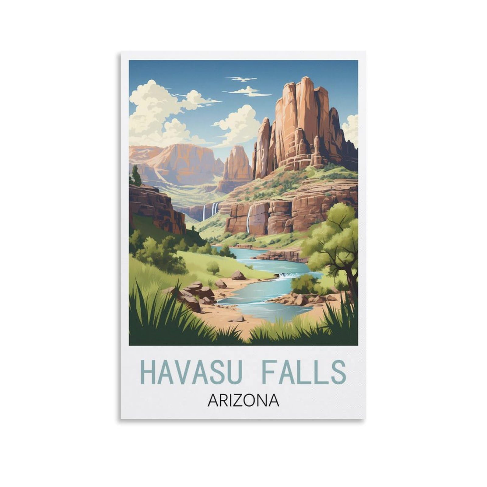 Metal Tin Sign Plaque Poster Vintage Plaques Poster Plaque Decor Retro Posters Gallery Wall Art Print Havasu Falls Arizona Posters 30x30cm