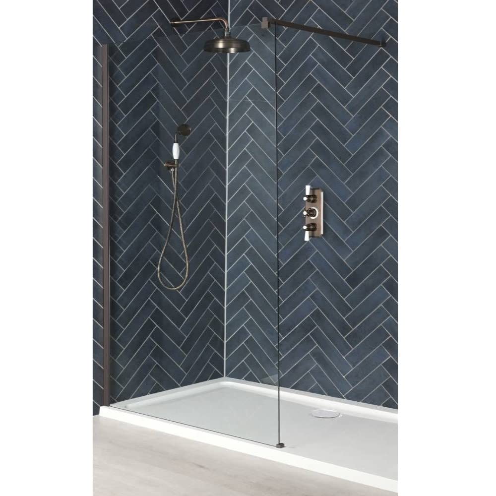 Milano Rosso Matte Bronze Shower Enclosure White Tray - 1500mm x 800mm
