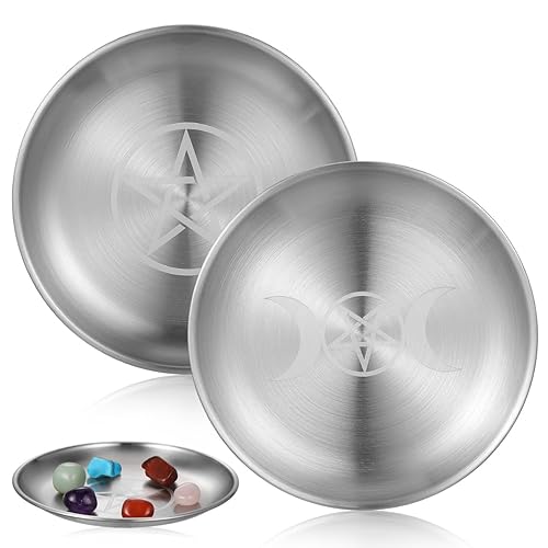 MAGICLULU 2Pcs Fireproof Ritual Burning Bowls - Pentagram & Three