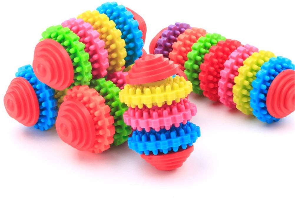MU Durable Salud Engranaje Goma Dentición Dientes de Goma Mascota Perro Gato Juguetes Mascota Dental Perlopista Perro Masticar Juguetes para Pequeños Perros S Suministros para Mascotas,7 Colores