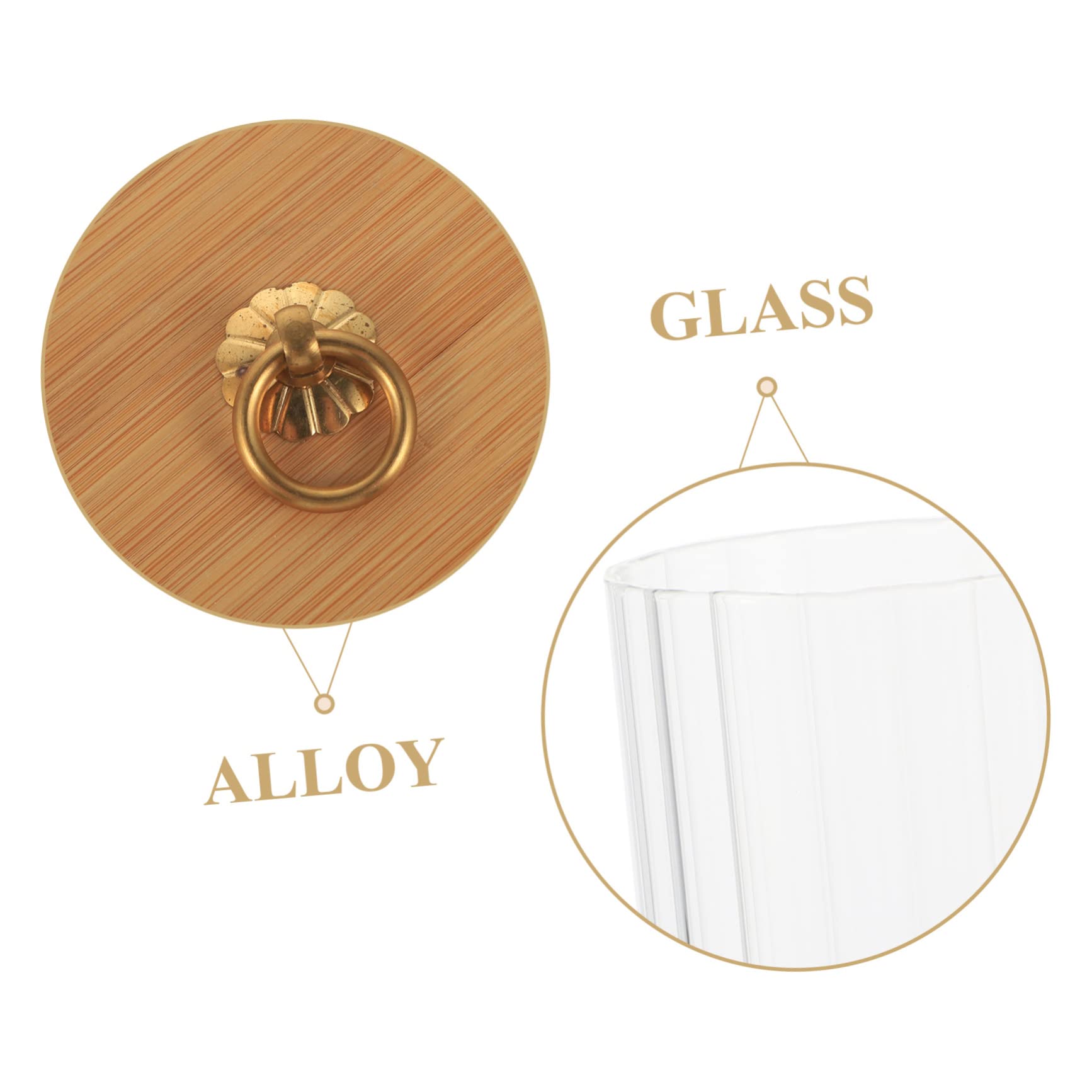 Set da 3 Contenitori con Coperchio per Alimenti in Vetro con Coperchio in Bambù, Capacità 550ml, 850ml e 1150ml, per Cucina con Tenuta e Facili da Pulire