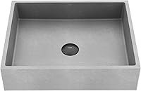 Vista 1 de VIGO Coca Gothic - Lavabo de baño rectangular de hormigón de 19 pulgadas de largo x 15 pulgadas de ancho x 5 pulgadas de alto, color gris -VG04069