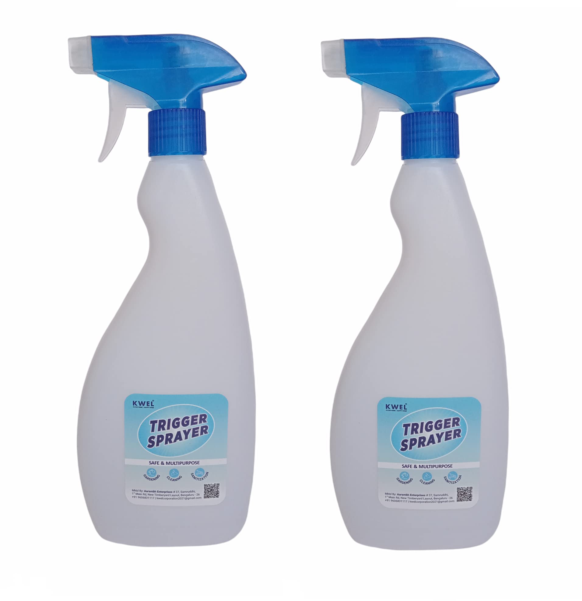 KWEL 500 ml Flat Spray Bottle for Liquid Sprayer Double-Shot Trigger Plastic (Aqua) For Sanitizer, Liquid, Fogging, Room Spray, Garden Spray, Saloon, Glass Cleaning (Pack of 2) (White)-image-17