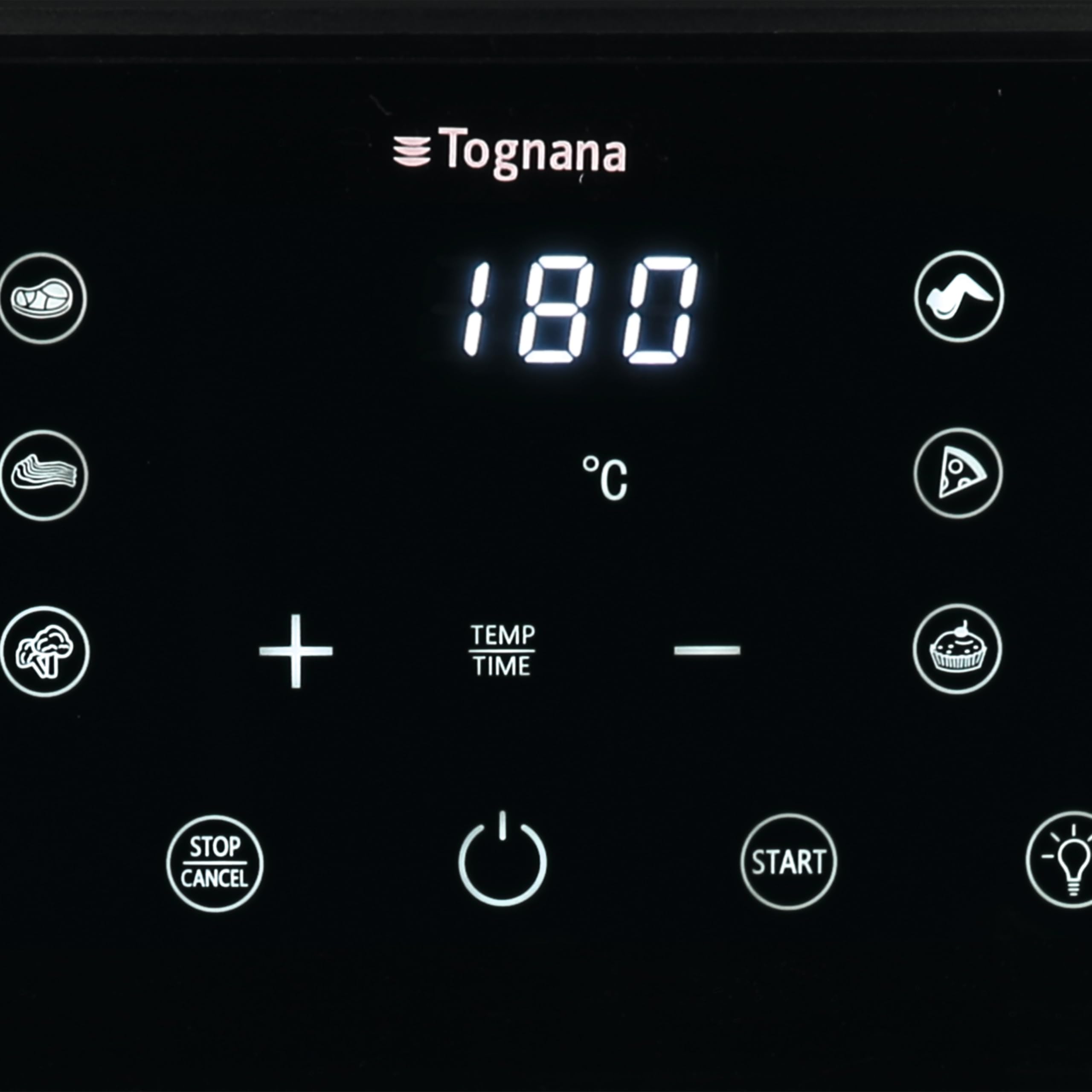 Tognana Iridea, Friggitrice ad aria 10L, doppia resistenza, display digitale, timer, 80-200°C, finestra, 2300W, Rosso Mela