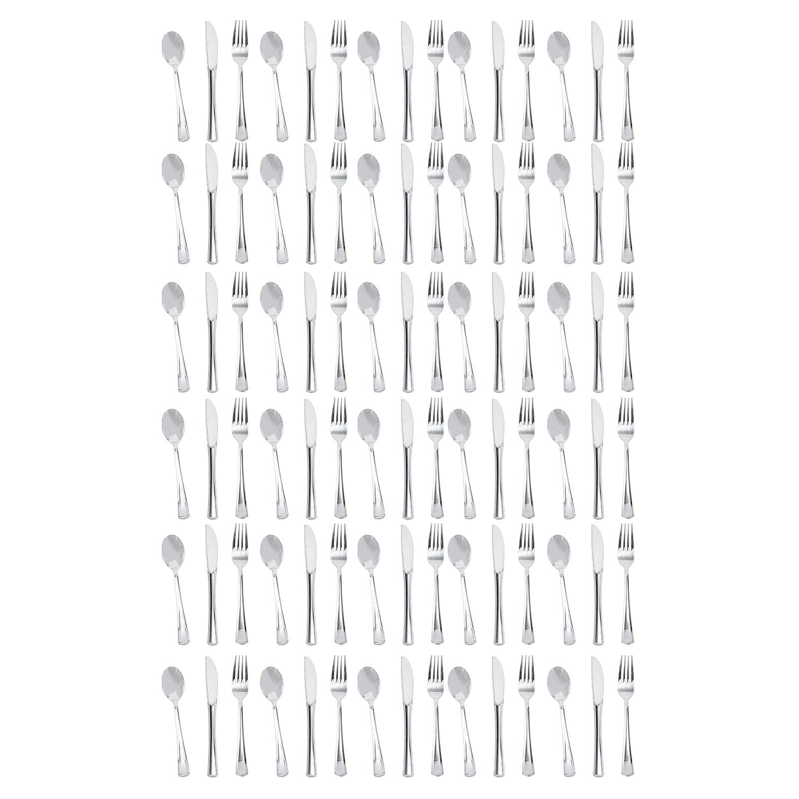 Milisten Disposable Plastic Flatware Set 30Pcs 10 Metallic-Colored Knives Forks Spoons Party Tableware Kit for One-Time Use Kitchen