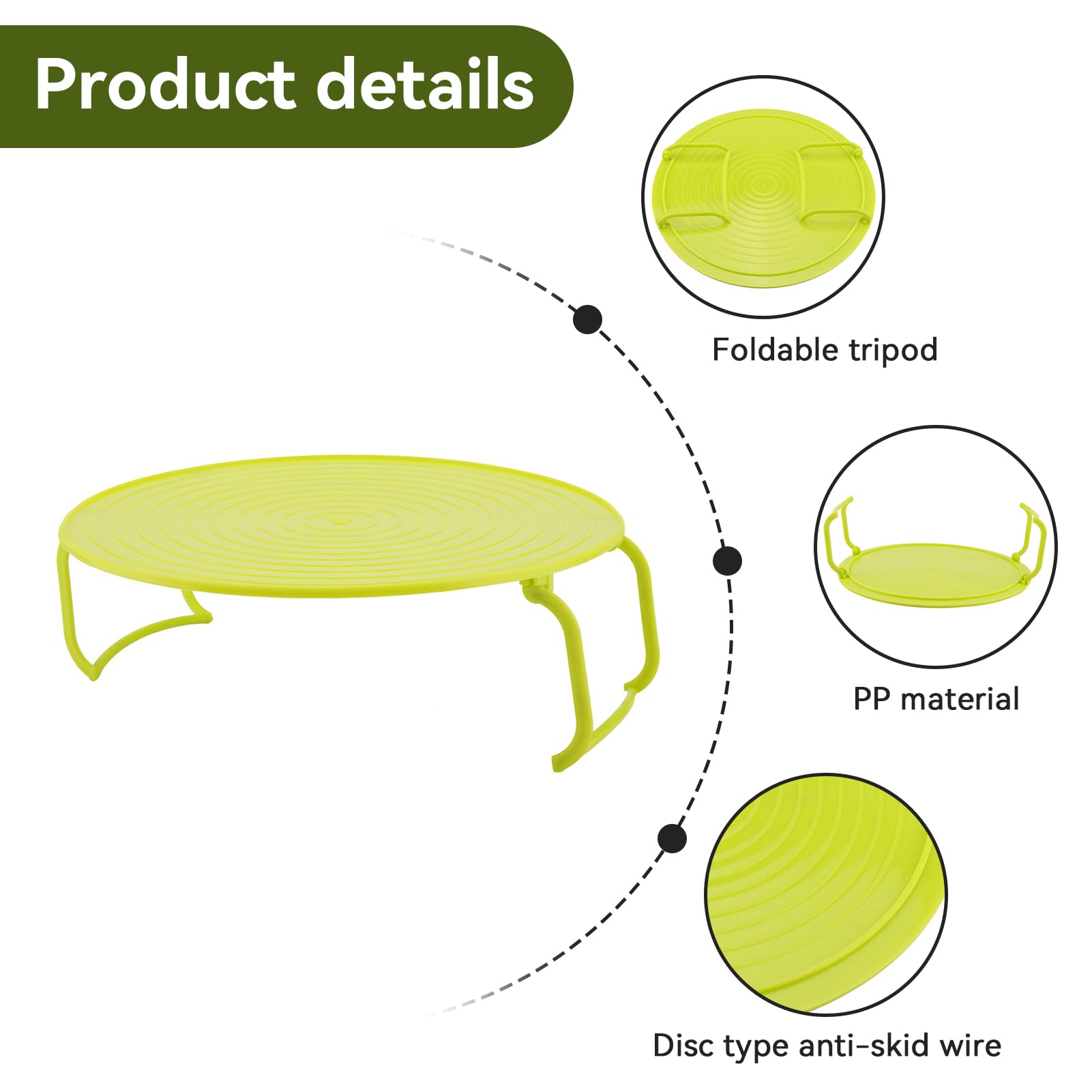 Cyrank Plateau de Grille à Micro-Ondes, Support de Plaque Multifonctionnel en Plastique, Support de Cuisson pour Four à Micro-Ondes Plateau de Cuisson à la Vapeur Pliable à Plusieurs Niveaux (Vert)