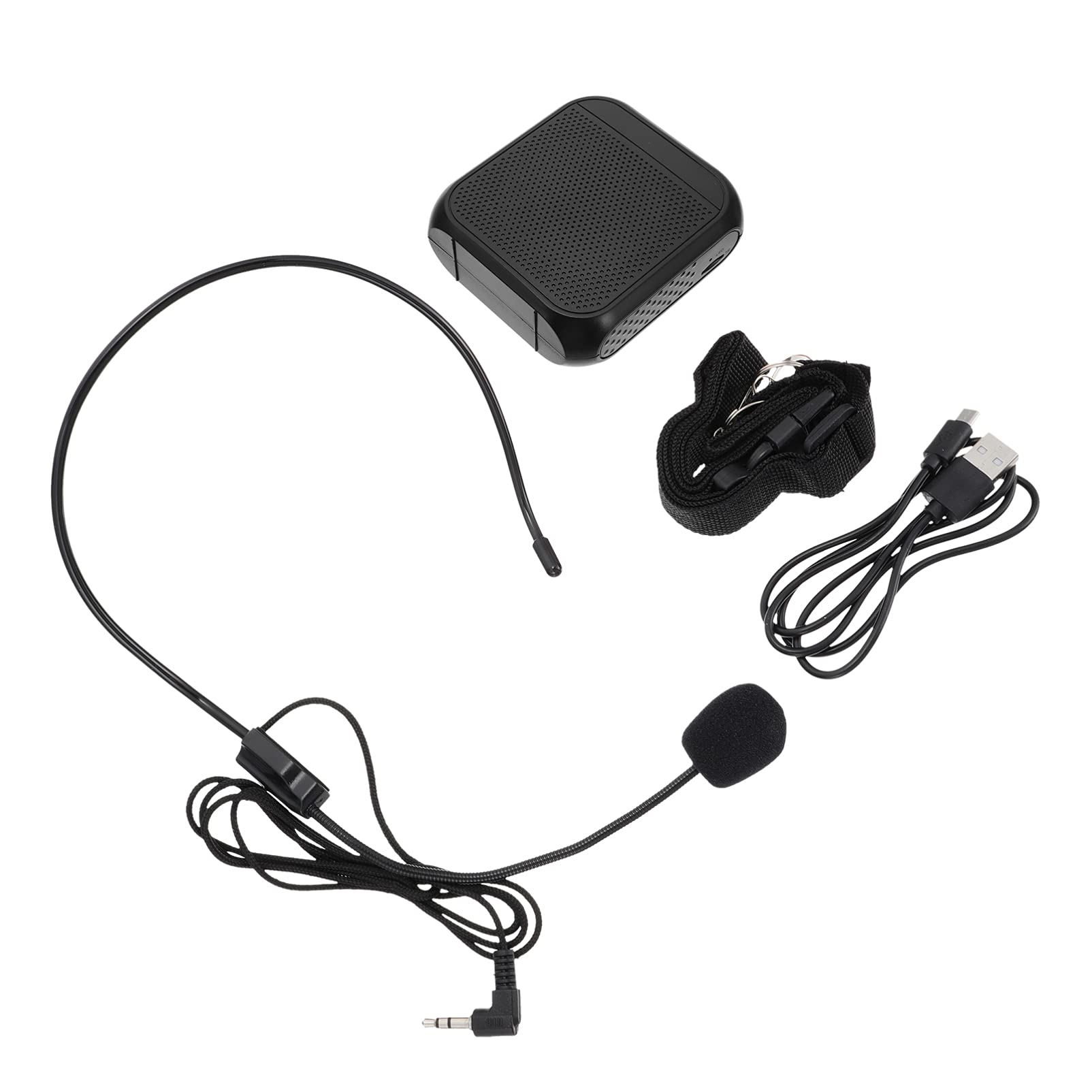 Amplificador de Voz Inalámbrico Portátil Pequeño Negro de Plástico