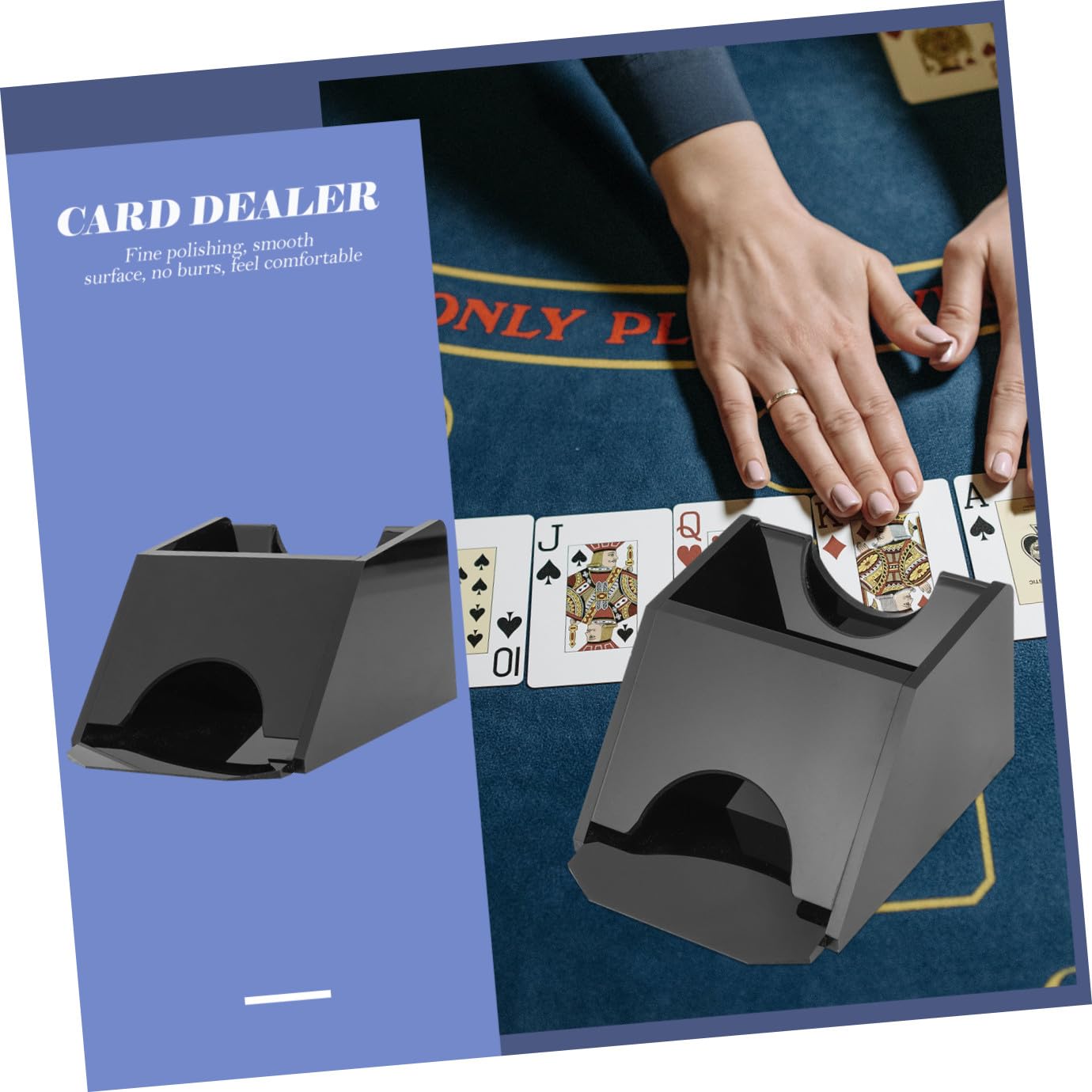 ibasenice Scarpa Distributore di Carte in Acrilico Nero per Giochi da Tavolo e Famiglia, Accessorio Portatile per Mazzi da Gioco Desktop