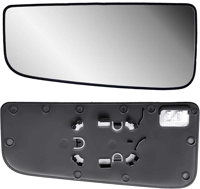 Vidro Convexo Inferior do Retrovisor de Reboque Esquerdo LONGLING com Placa Traseira para Ford F-150, F-250, F-350, F-450 e F-550 2015 a 2024 – 1 unidade