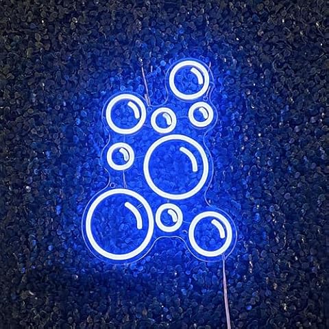 DMDMBSR Bubble Neon Light,Bubble Light Sign for Home,Bubble Bar Led Neon Sign Custom,Custom Bubble Wall Art Light,Kids Room Decor,Dorm Room Sign, 16.5"x11.8", Customizable Color Cover