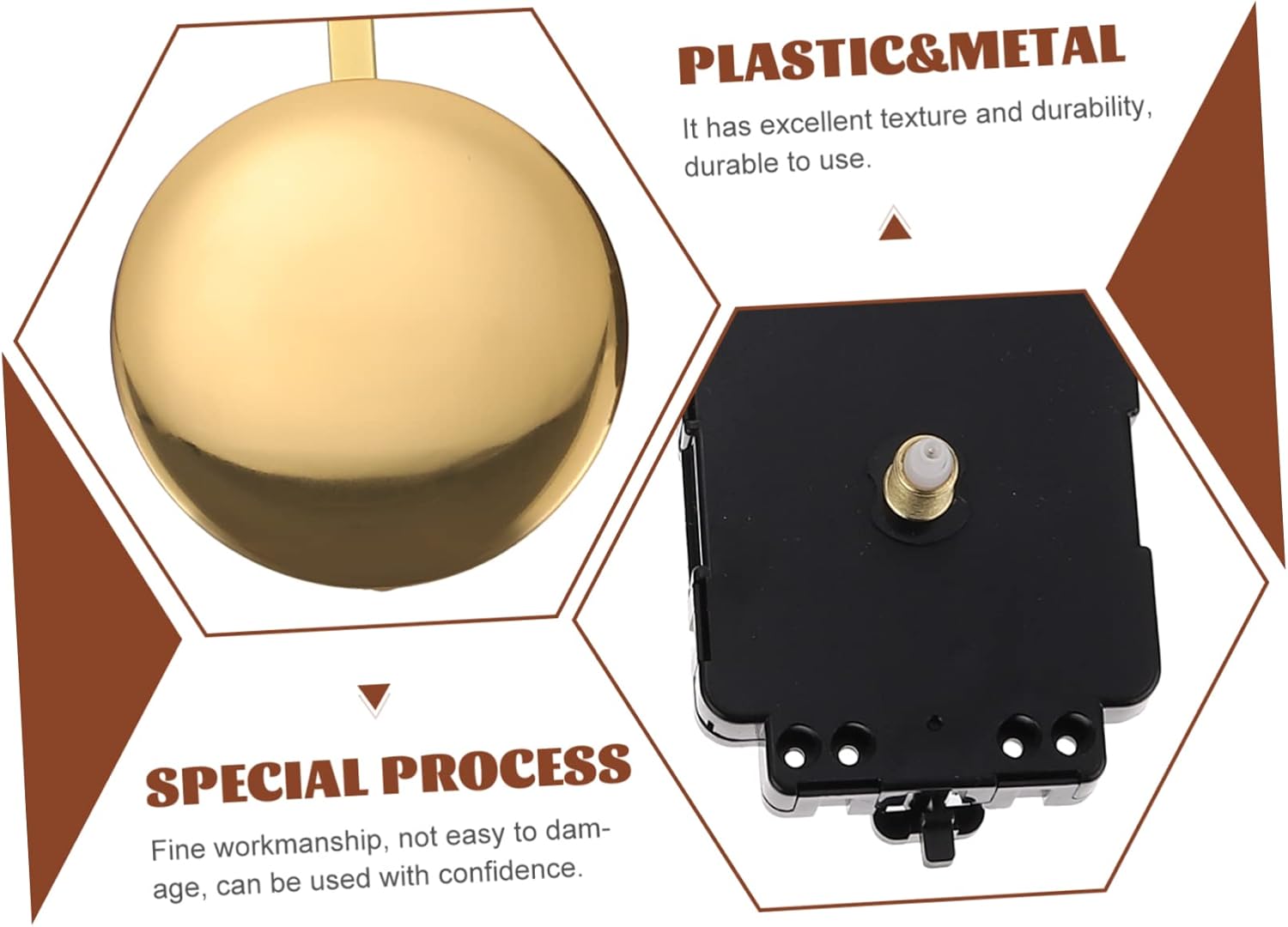 Hemoton 3sets Pendulum Clock Movement Replacement Mechanism Pendulum and Clock Hands for Home Decor