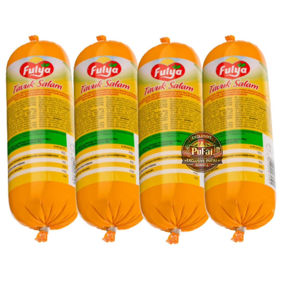 FULYA, Hühnersalami Salami, zum Frühstück und Abendessen, Geflügelfleischwurst - 400g x 4 STÜCK