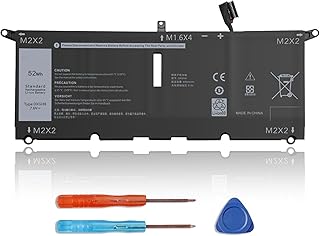 DXGH8 Battery for Dell XPS 13 9370 9380 7390 Inspiron 13 7390 7391 2-in-1 Inspiron 5390 5391 7490 Latitude 3301 Vostro 5390 5391, G8VCF H754V V48RM HK6N5 P82G P82G002 P113G P114G P115G [7.6V 52Wh]