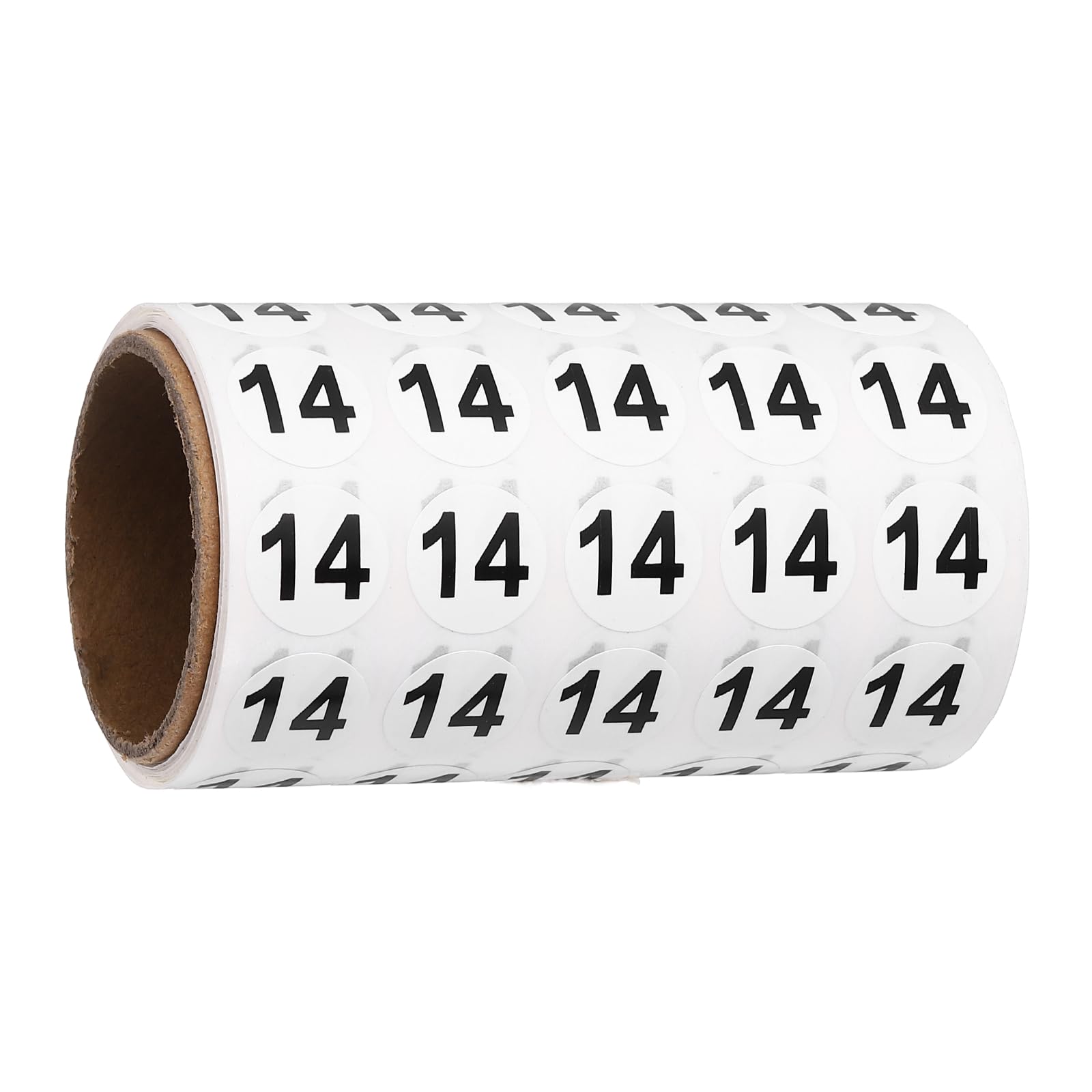 PATIKIL 1000pcs 0.6" Number Stickers, Number 14 Sticker Numbers Labels Round Small Vinyl Self Adhesive Label Circle Decals 1 Roll Dots for Photo Album Poster Organize Inventory, Black — image 1