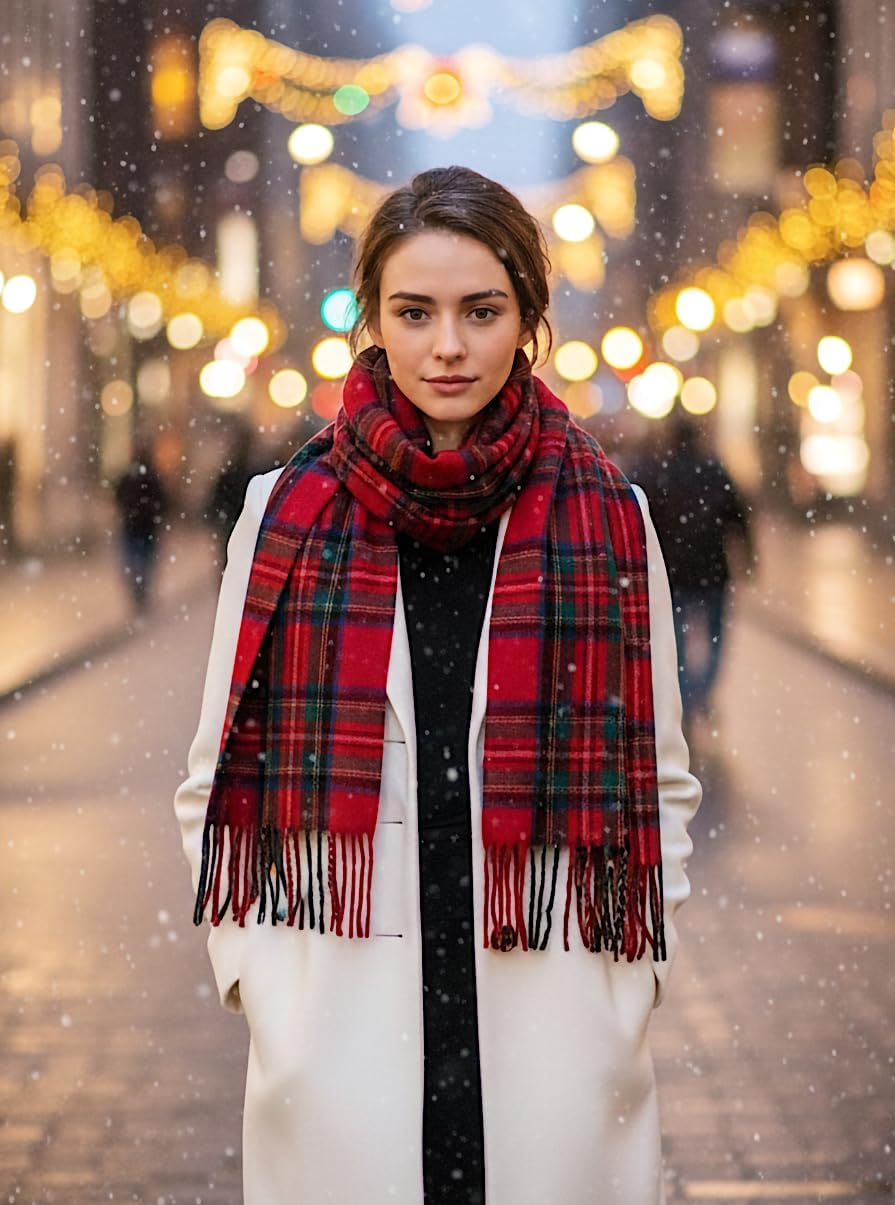 Achillea Long & Wide Scottish Tartan Plaid Shawl Wrap – Soft Cashmere Feel Winter Scarf, Outlander-Inspired Christmas Gift - Image 4
