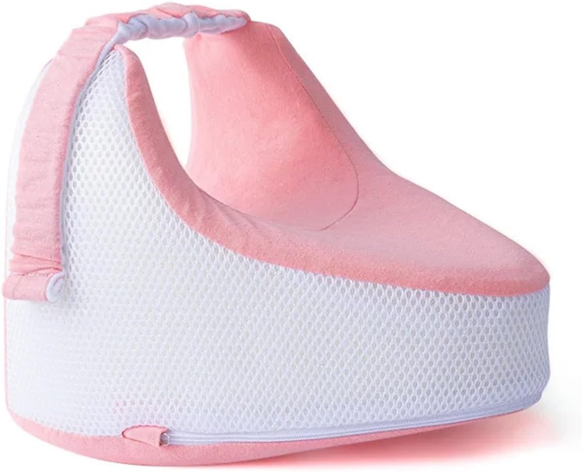 Memory Foam Leg Pillow - Ergonomic Curved Leg Cushion for Sleeping, Soft Contoured Thigh Pad for Side Sleepers & Pressure Relief(Pink)