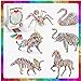 Felly Puzzle 3D Niños, Manualidades Niñas 6 7 8 Años, Puzzle de Pintura con 6 Animales y 24 Rotuladores, Juguetes para Niños Juegos Regalos de Cumpleaños para Niñas y Adolescentes 9 10 11 12 Años