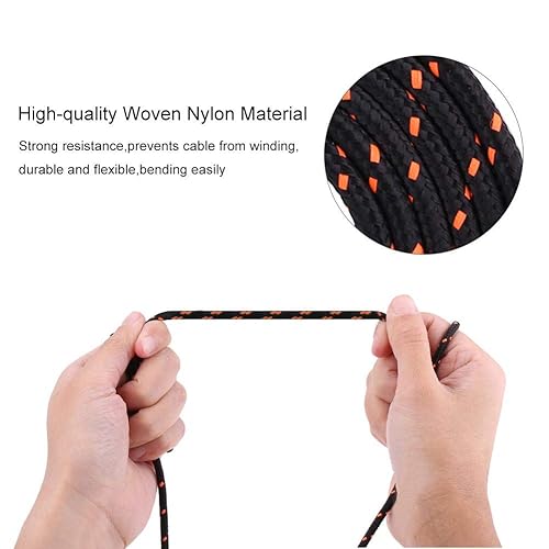 Miniatura 3 de Cable de repuesto para mouse USB, accesorio de reparación para cable Steelseries Mouse Computer Mouse (Negro+Naranja)