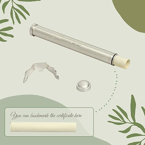 Miniatura 3 de Tubo de certificado de matrimonio personalizado, soporte de certificado de aleación de zinc chapado en plata personalizado (personalizado)