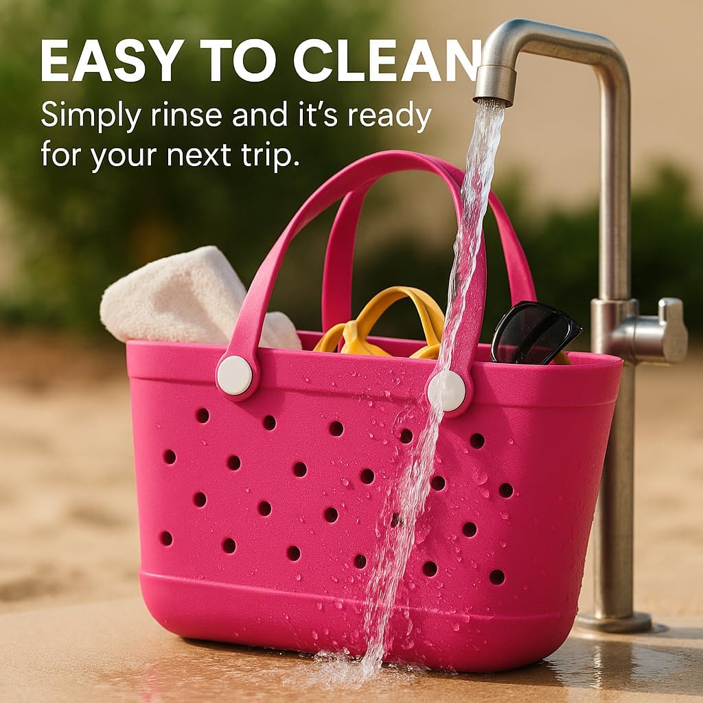 EVA Waterproof Beach Tote Bag-Large Sand Proof Tote with Handles for Women&Men|Lightweight Pool,Travel,Shopping Bag - Image 8