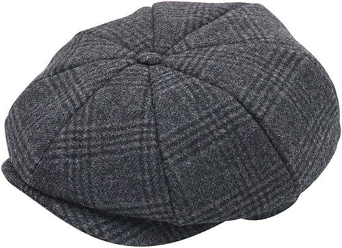 jerague Gorra de lana Newsboy para hombres y mujeres diseño clásico vintage Gatsby Lvy Cabbie Hat Flat Boina Cap ajustable