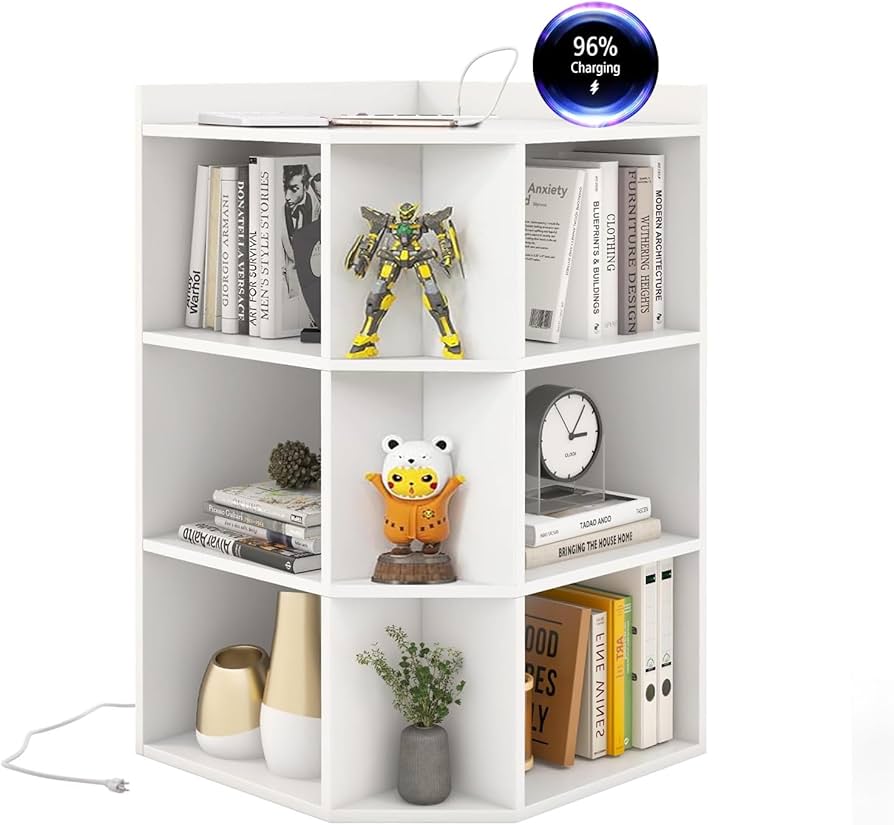 Tribesigns 7-laags Hoekboekenkast, 200cm Hoge Boekenkast Voor Woonkamer