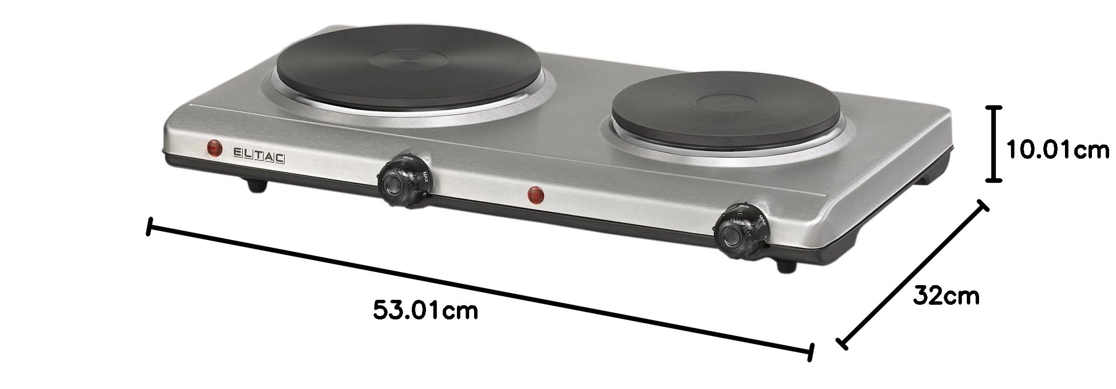 Eltac DK 29 Fornello elettrico 2 piastre, 2500 W, 49,6 cm, protezione dal surriscaldamento