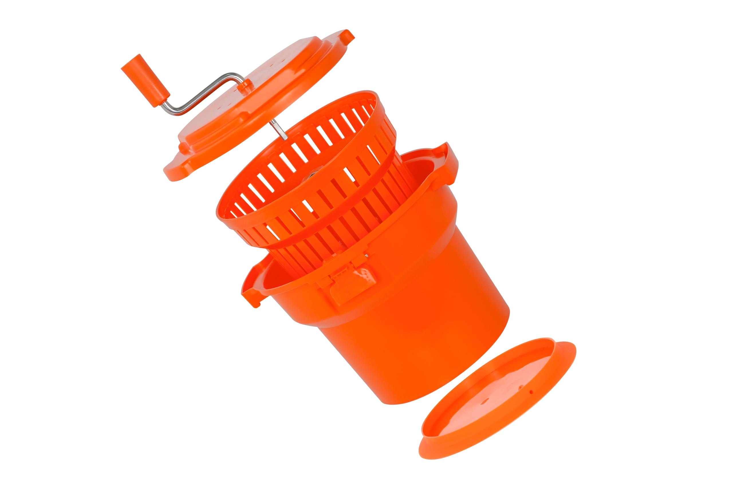 Hakka Essoreuse à Salade Professionnelle, Essoreuse Manuelle à Salade de 25 Litres, Essoreuse à Laitue Géante avec Tapis Antidérapant en Silicone et Tuyau D'évacuation, pour Essorer Jusqu'à 7 Laitues