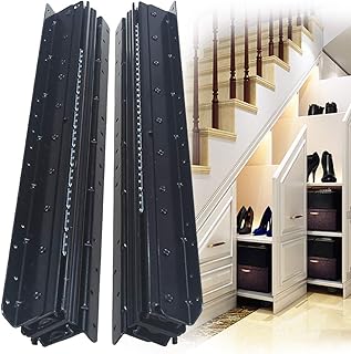 YENUO Undermount Heavy Duty Drawer Slides Full Extension Bottom Mounted 16 24 32 40 Inch Hidden Under Ball Bearing Metal Rails Track Guide Glide Runners 260 Lb 1 Pair(24 inch（600mm）, Black)