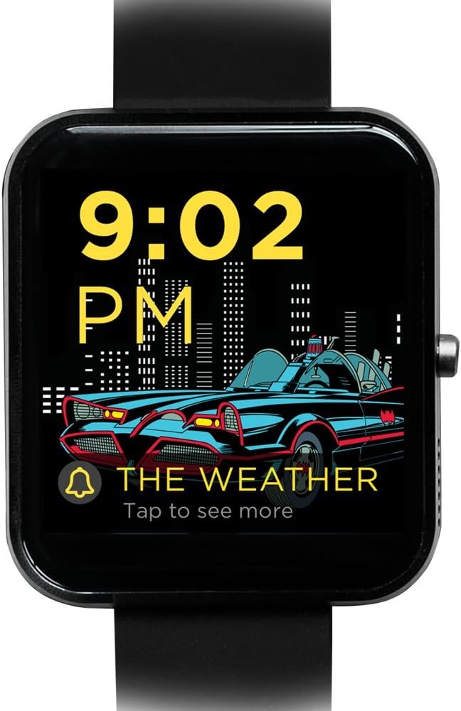One61 Batman Bluetooth Smartwatch, Fitness Tracking & Stopwatch Timer, Android & iPhone Compatible, Black