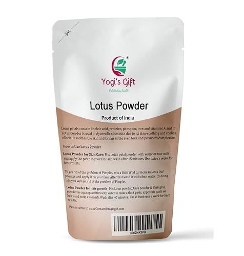 Miniatura 2 de Yogi's Gift | Polvo de flor de loto | Nelumbo Nucifera | 8 oz (227 gramos) | 100% puro y natural pétalos de loto en polvo para cabello y piel |