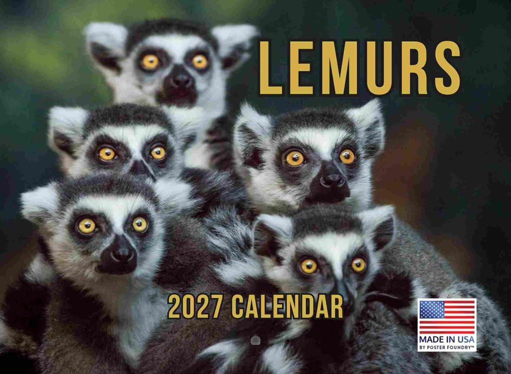 Lemur Calendar 2027 Monthly Wall Calender 12 Month — image 1