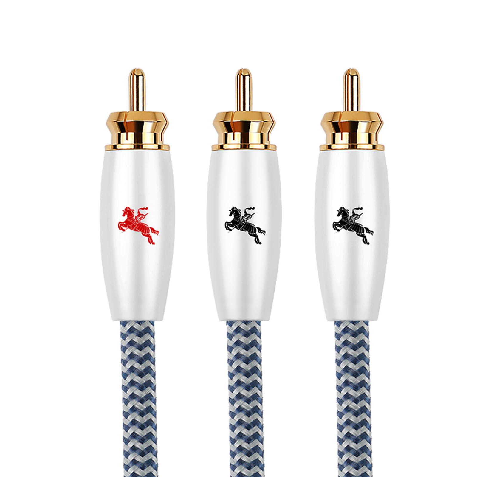 Impeto Câble RCA Subwoofer Cable Subwoofer RCA Y Cinch de masse caisson de basse 1 mâle vers 2 mâle- Contacts Dorés-pour amplificateur, enceintes actives ou caisson de basse - 5 m