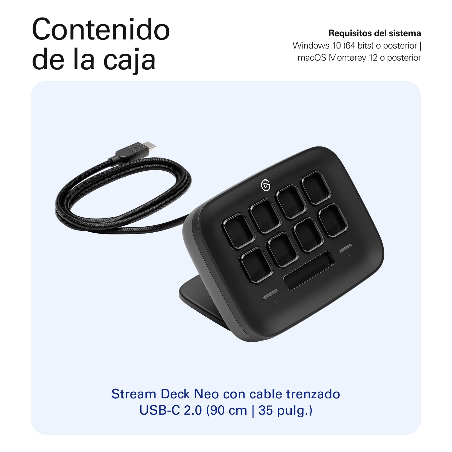 Elgato Stream Deck Neo Negro, Controlador Compacto