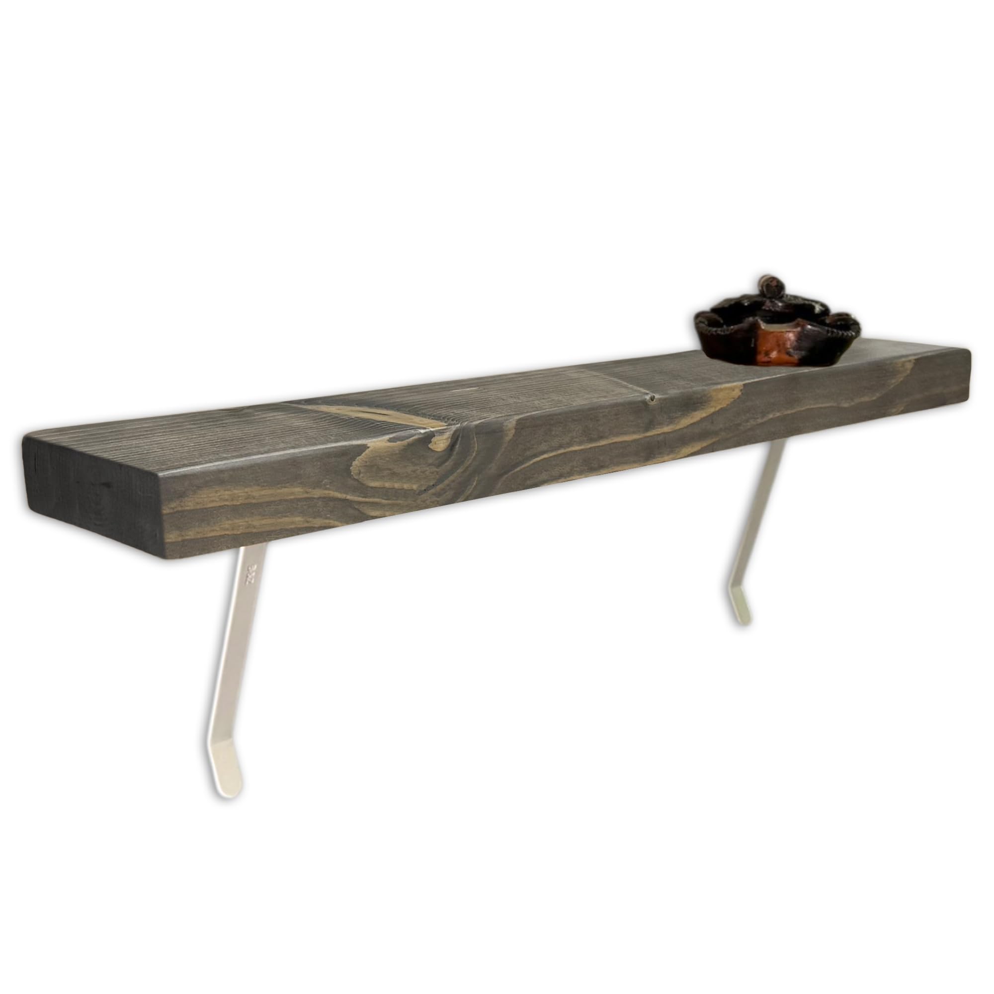 MKGT NO Drill Radiator Shelf | Rustic Slim Narrow Shelf for Hallway (Driftwood, 120cm) โ image 1