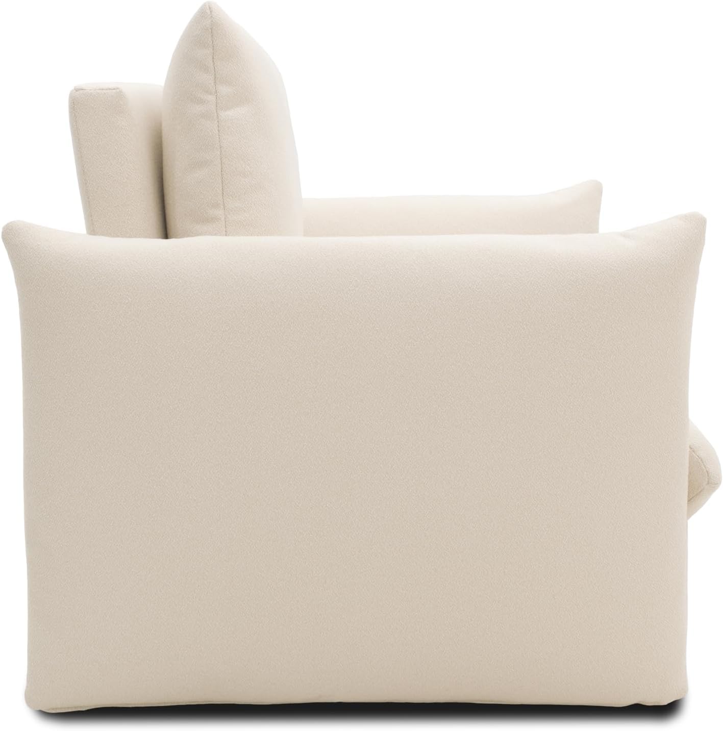 DOMO. collection Sessel Cloud Box, Armsessel mit Schlaffunktion und Boxspringfederung, Schlafsessel, Boxspringsessel, Polstersessel, 120 x 97 x 100 cm (BxTxH), Creme
