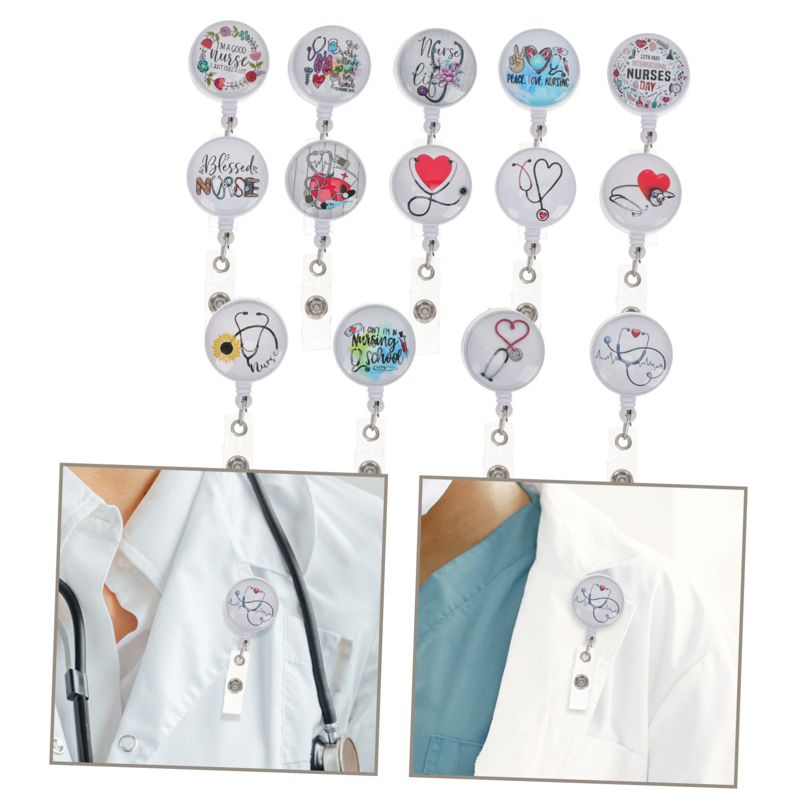 17pezzi Portabadge Infermieristica Retrattile Clip Per Badge Badge Riutilizzabili Per Infermieri Infermieristico Clip Per o Uniforme