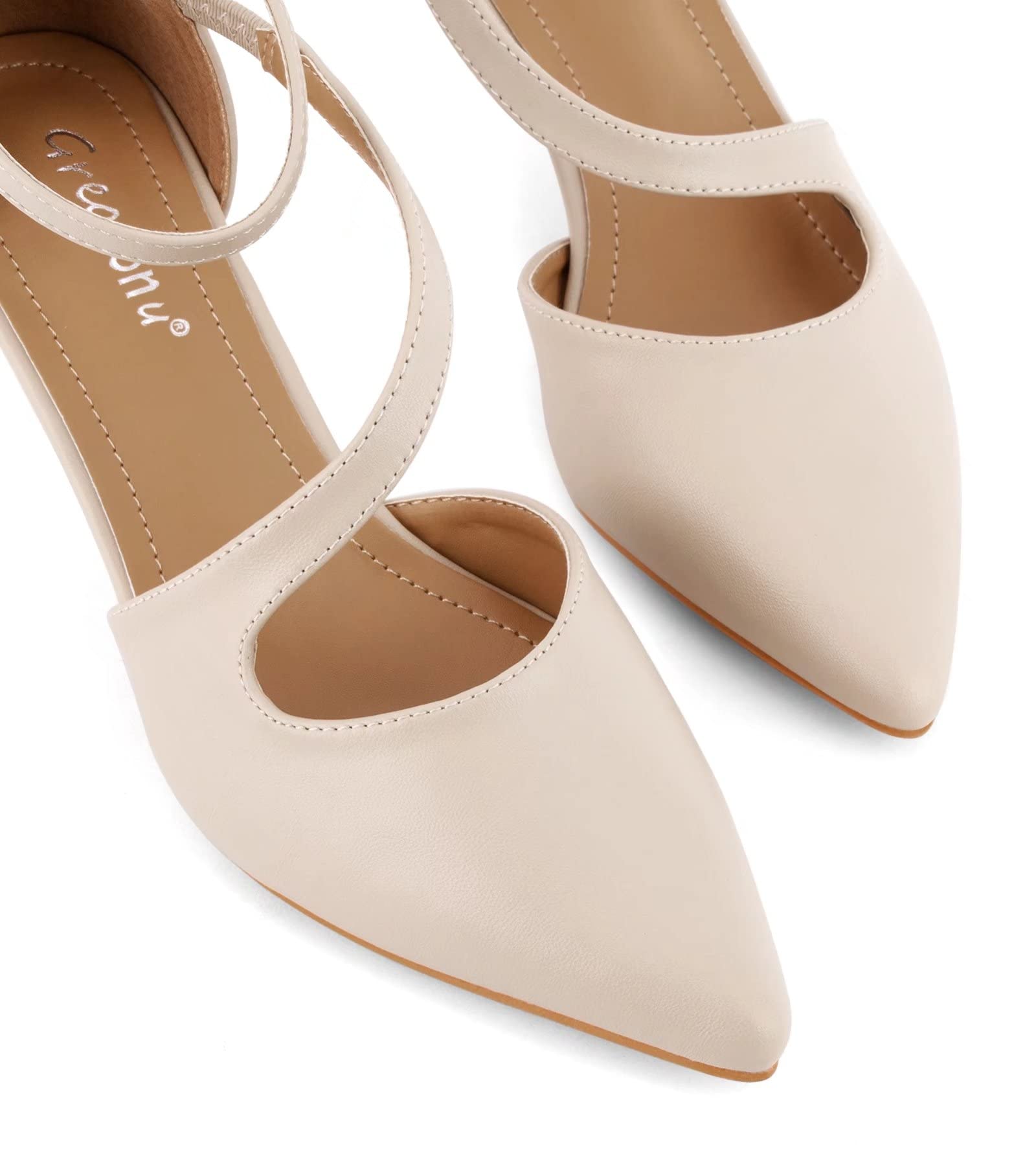 Greatonu Sandali con Tacco Gattino Punta Chiusa Scarpe da Festa Donna