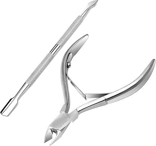 Red Square 1Pcs Cuticle Pusher Cuticle Remover 1pcs Cuticle cutter Professional Stainless Steel Cuticle Cutter Clipper Durable Pedicure Manicure Tools for Fingernails and…