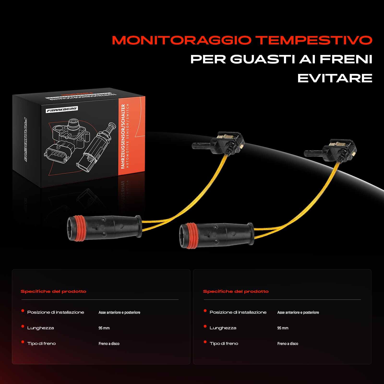Frankberg Indicatore di usura Usura delle pastiglie dei freni Compatibile con GLK-Class X204 Classe E T-Model S212 Classe E W212 Classe A W176 Classe M W166 Replace# A2205400717